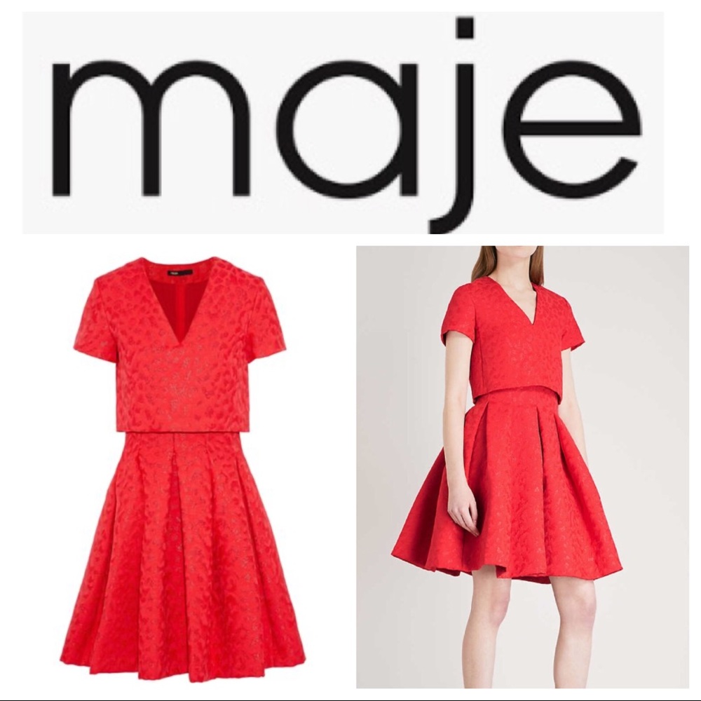 Maje Red Midi Dress NWT
